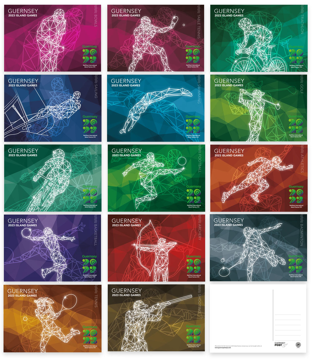 Island Games Set of 14 Sport Postcards BLACK FRIDAY OFFER